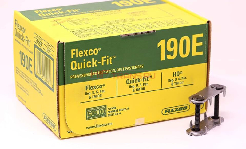Соединение болтовое 190Е Flexco д/тран. ленты (США) (толщ.тр.лен от 8-14мм) (в коробке 25шт)