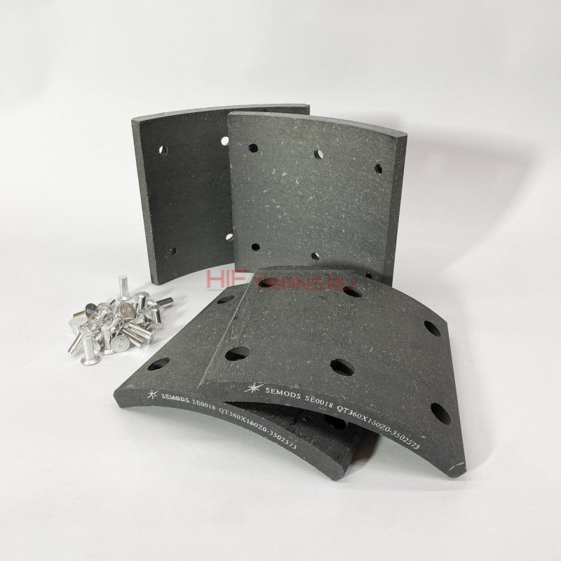 Накладка тормозной колодки задней FOTON 1128,S120 (отв.100мм) (4шт) QT360X160Z03502573 SE0018