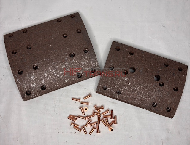 Накладка тормозная задняя FAW J6 (2016) (к-т 2шт) на колодку (малая+большая) 3502406A6EA/3502407A6EA