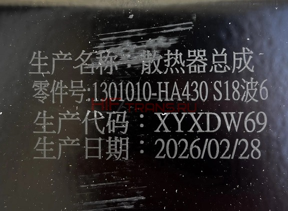 Радиатор охлаждения DongFeng GX E5 1301010HA430 OEM